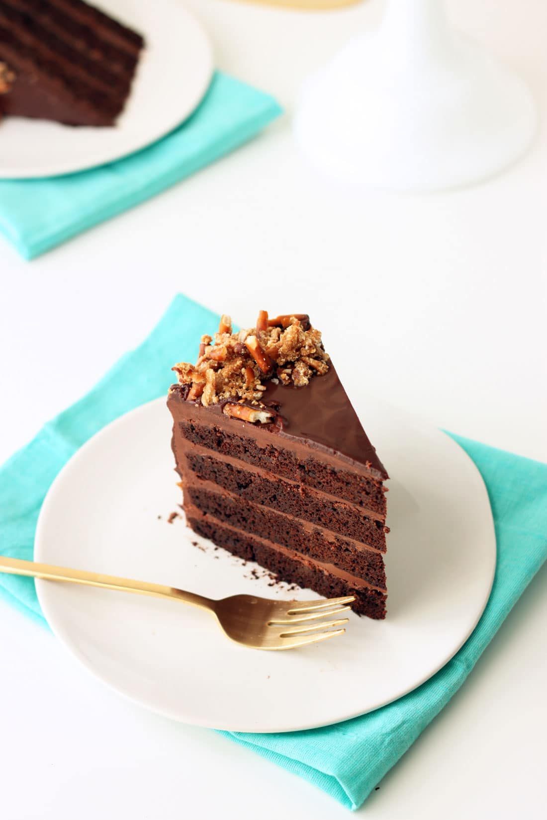 Picture of top of Miss Jones Baking Co Bourbon Chocolate Cake & Pretzel