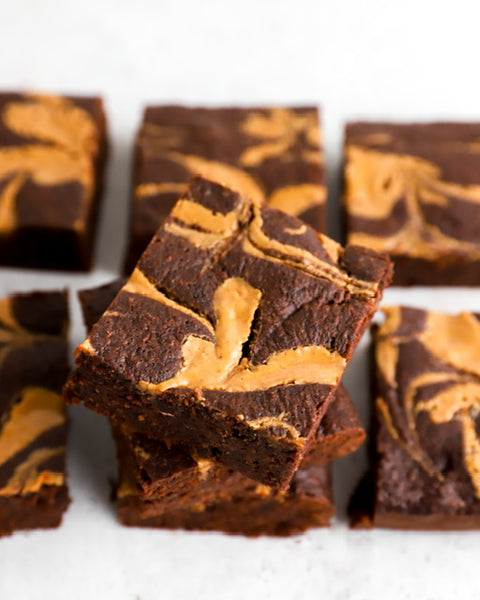 Image of peanut butter brownies with Miss Jones Keto Brownie Mix