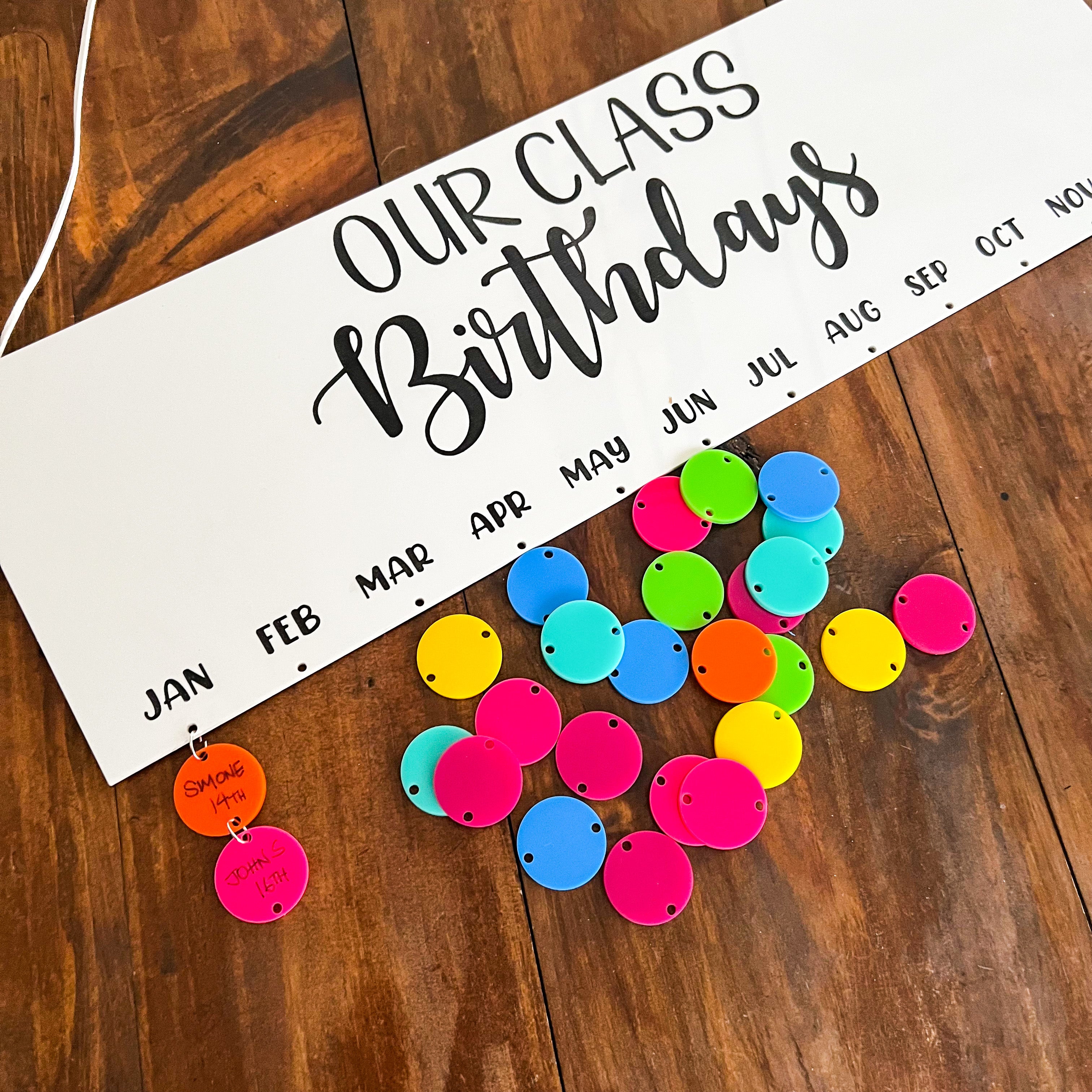 Classroom Birthday Calendar Rainbow Bee Designs