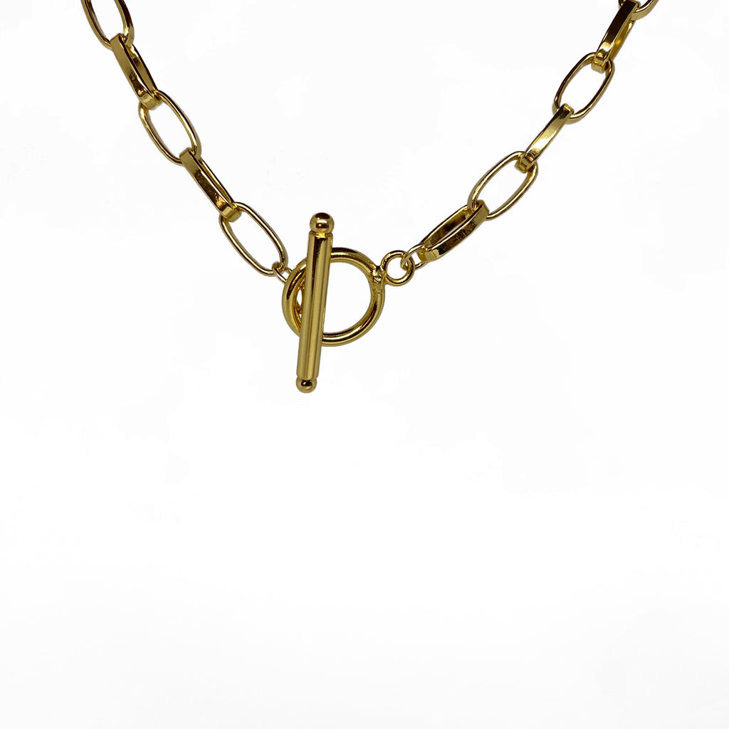 14k Gold Filled Lock Necklace Toggle Clasp Necklace Lock 