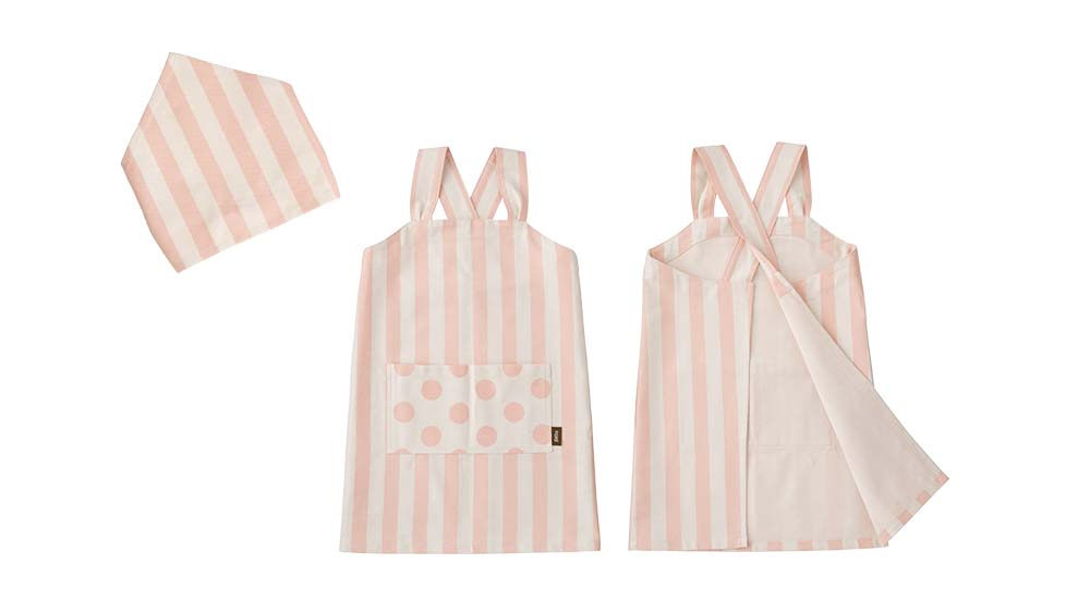 Betta matching apron for children stripe (baby pink)