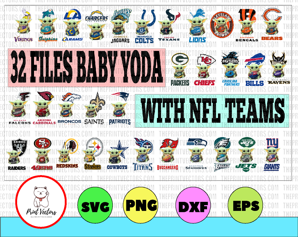 Download BABY YODA NFL TEAM - Print Vectors