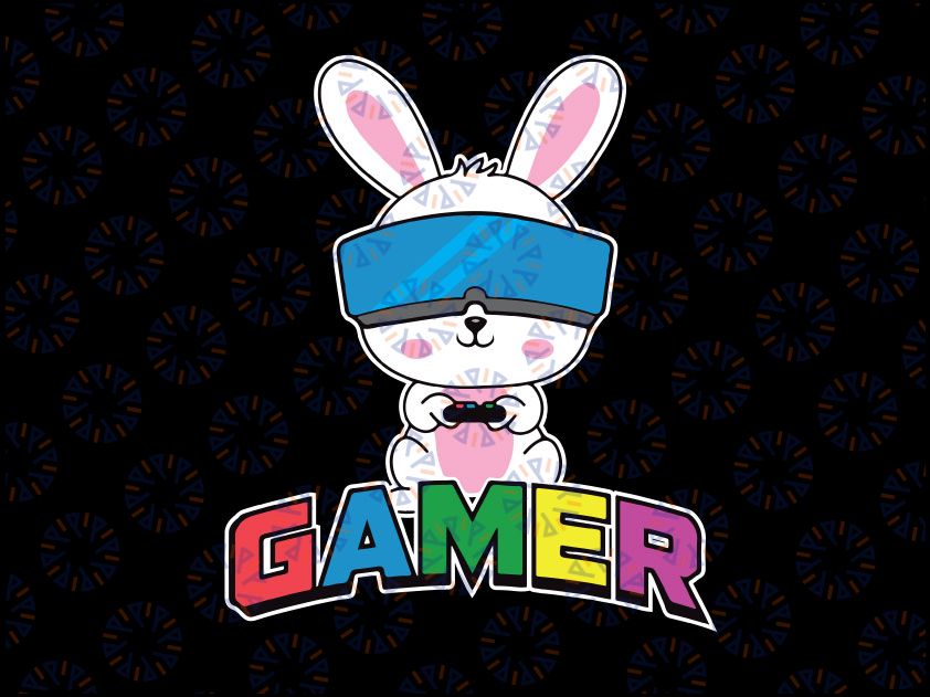 Easter Bunny Gamer Svg, Rabbit Easter Day Gaming Boys Girls Kids svg,