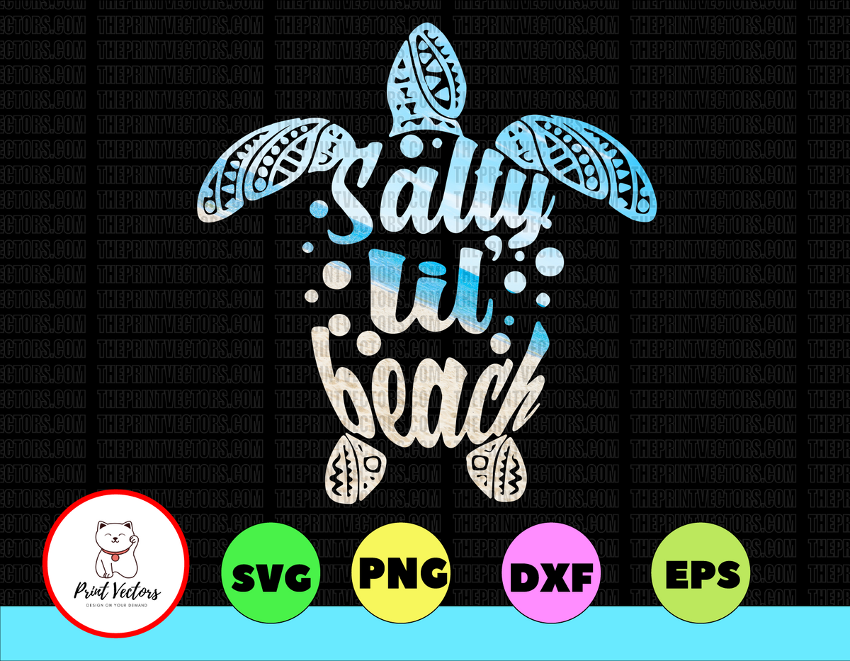 Sea Turtle Salty Lil Beach SVG, Sea Turtles Svg, Beach Svg Beach Signs