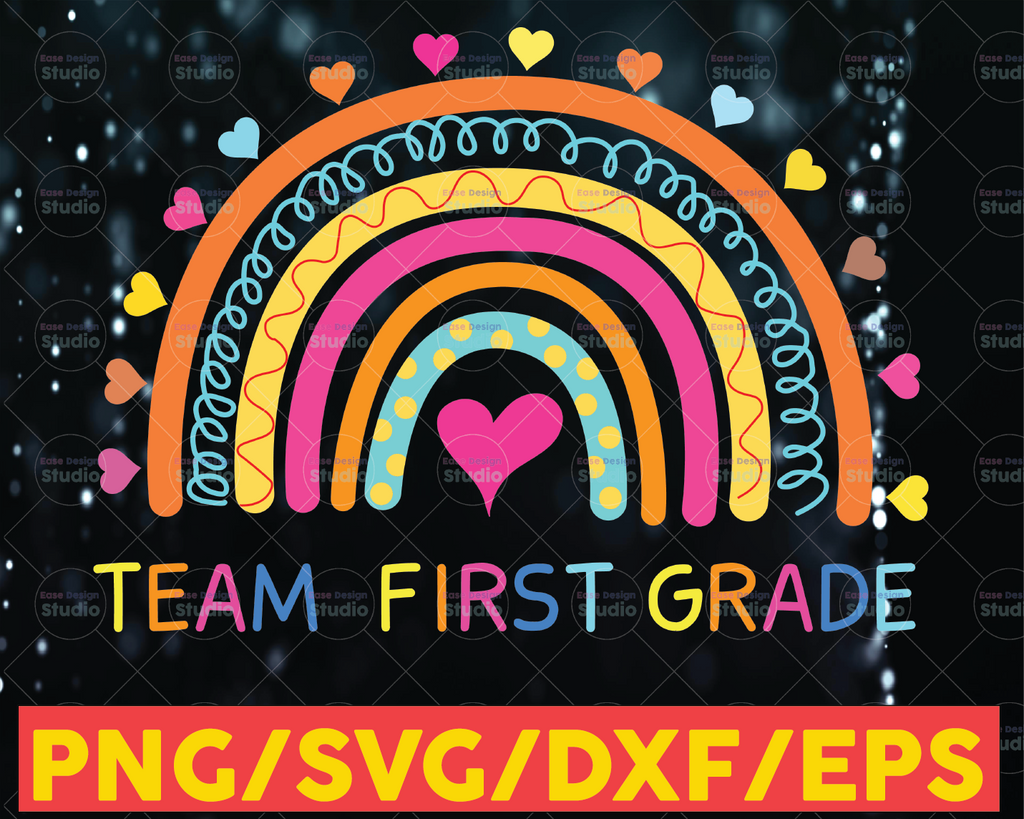 team-frist-grade-rainbow-svg-back-to-school-svg-teacher-rainbow-pen