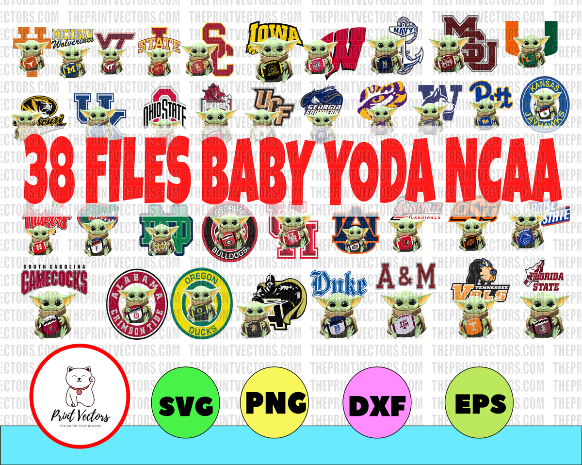 Download 38 Files Baby Yoda with NCAA Football Teams PNG, Baby Yoda ...