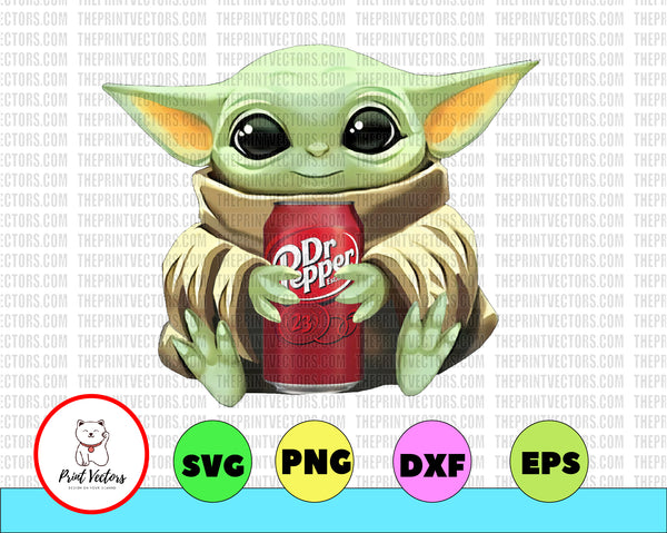 Baby Yoda Dr Pepper Png Baby Yoda Png Sublimation Ready Png Files F Print Vectors
