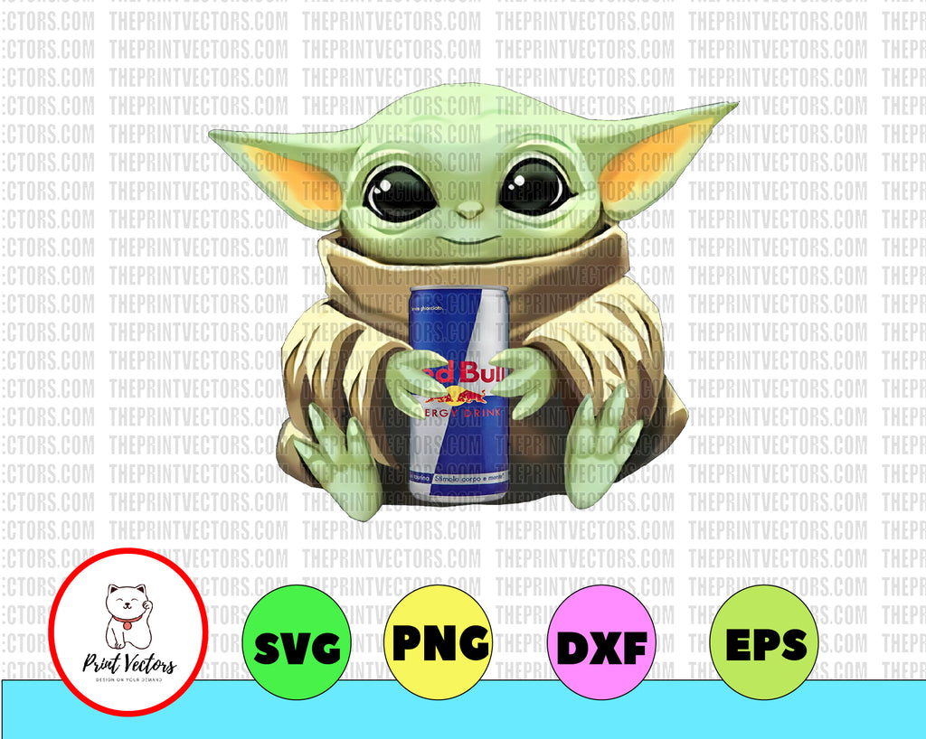 baby yoda with red bull png baby yoda png sublimation ready png fil