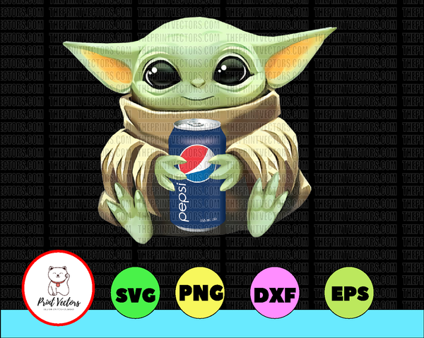 Download Baby Yoda With Pepsi Png Baby Yoda Png Sublimation Ready Png Files Print Vectors