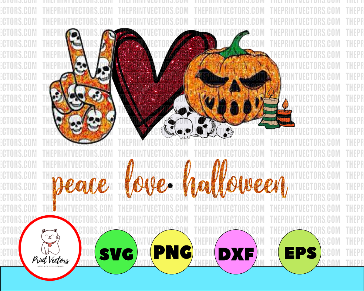 Download Funny Halloween Pumpkin, Peace Love Halloween, Peace love ...