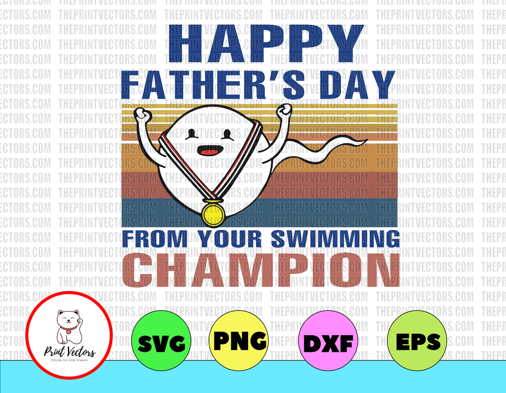 Happy day from your swimming champion Svg Dxf Sublimation