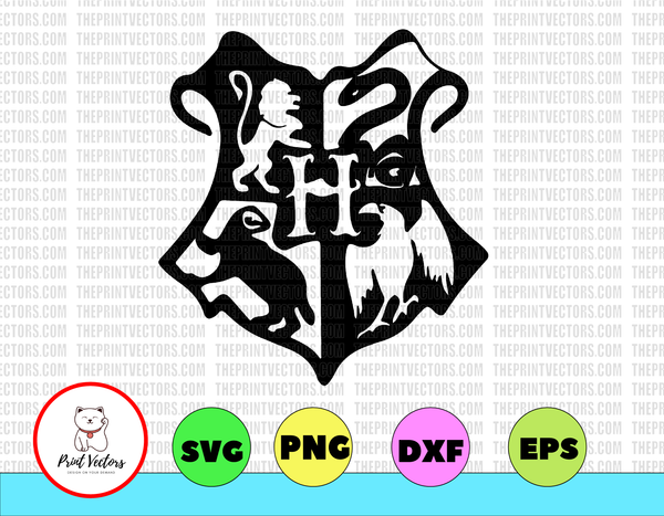 Download Hogwarts Crest Harry Potter Svg Png Dxf Eps Cricut Silhouette T S Print Vectors