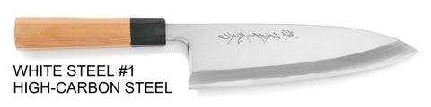 White Steel Deba fish fillet knife