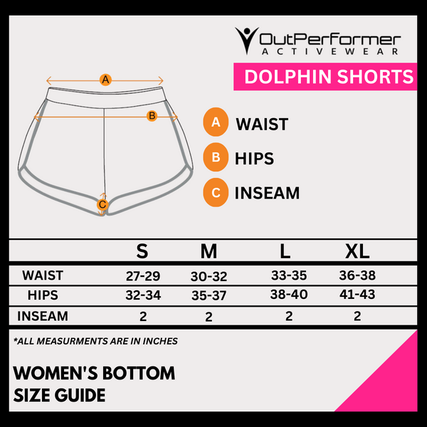 Women's Bottom Size Chart – Outperformer Activewear