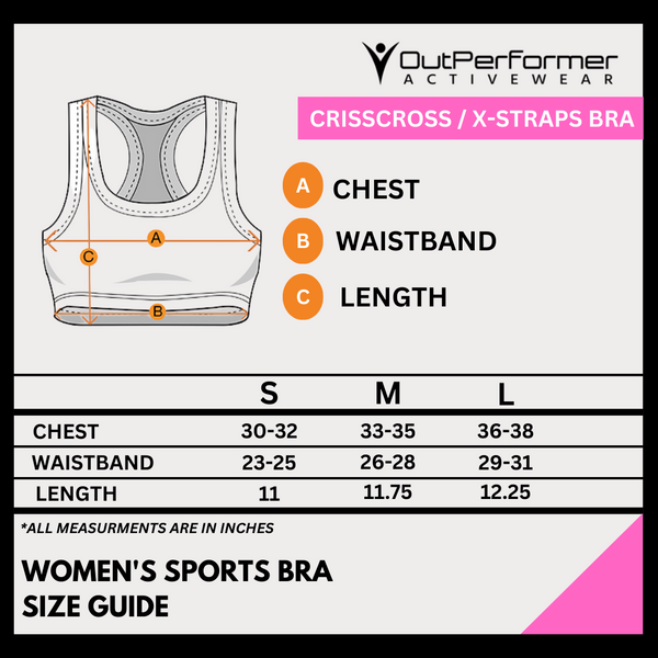 Women's Sports Bra Size Chart – Outperformer Activewear