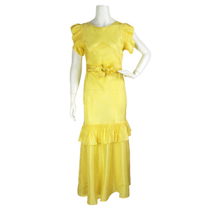 yellow taffeta dress