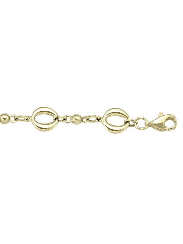  TWO TONE HOLLOW FANCY LINK BRACELET 