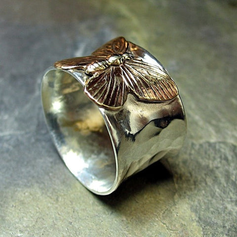 Handmade Sterling Silver Butterfly Ring -- Indicate Size