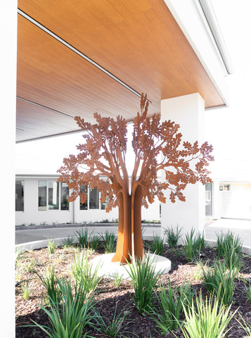 Metal Oak Tree Sculpture at Rowville Retirement Village