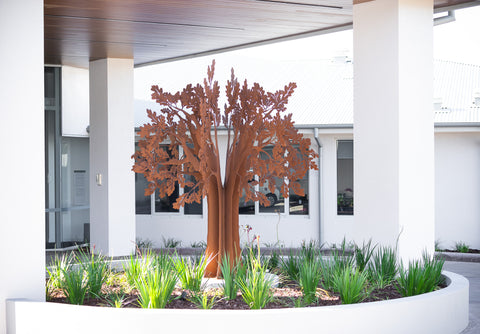 Metal Oak Tree Sculpture at Rowville Retirement Village