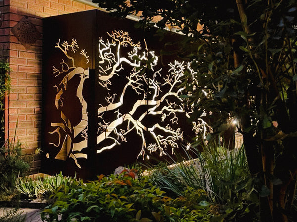 Illuminated Entanglements Metal Art decorative screen.