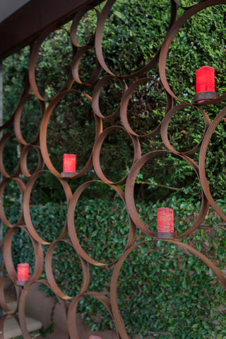 Candle Holder Wall Art inserted as a facade of the Pergola