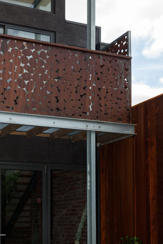 Entanglements Metal Privacy Screen as a Balustrade on a balcony 