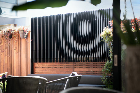 Parametric Wall Art in a small courtyard 