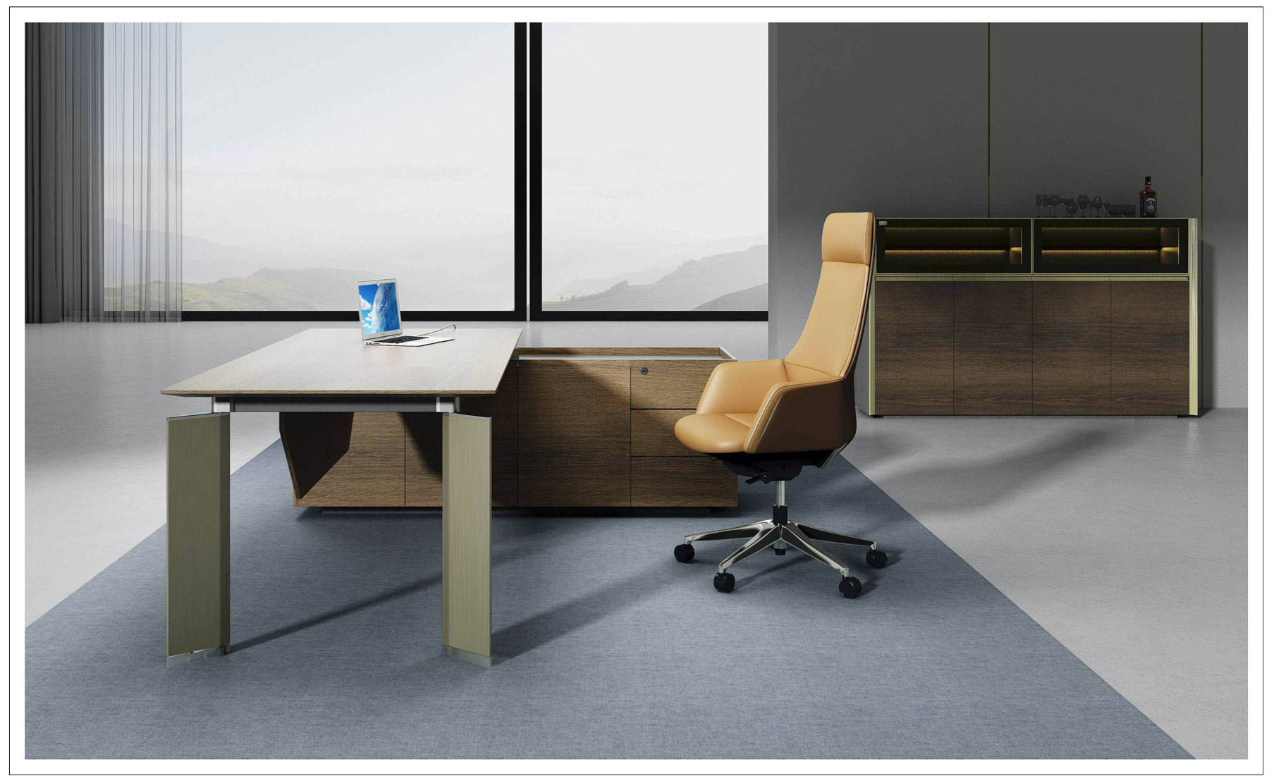 DreasyTech Executive Office Desk with Return