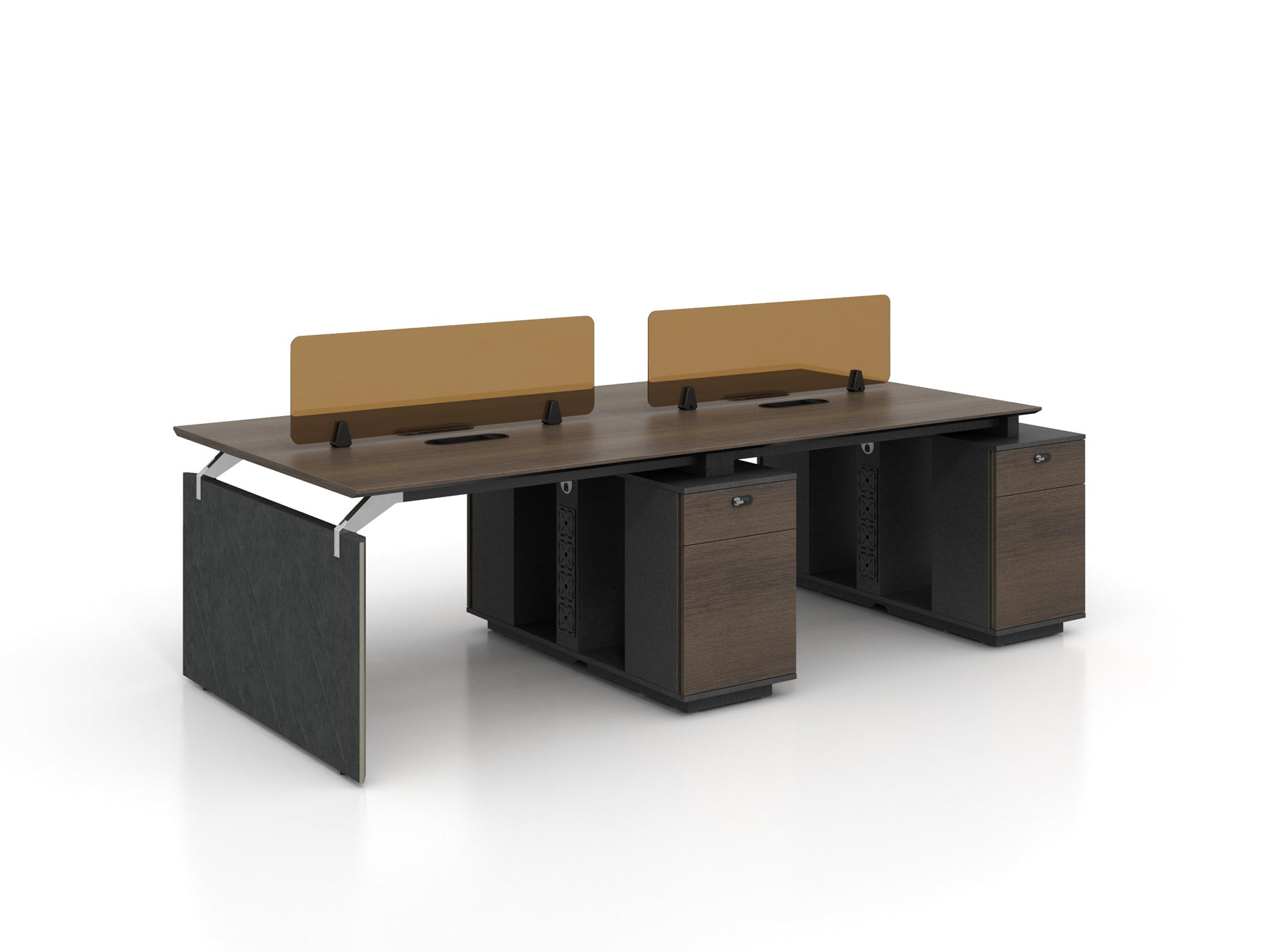 Knight 4 people Workstation 2.8M Office Desk with 2 Cabinets 