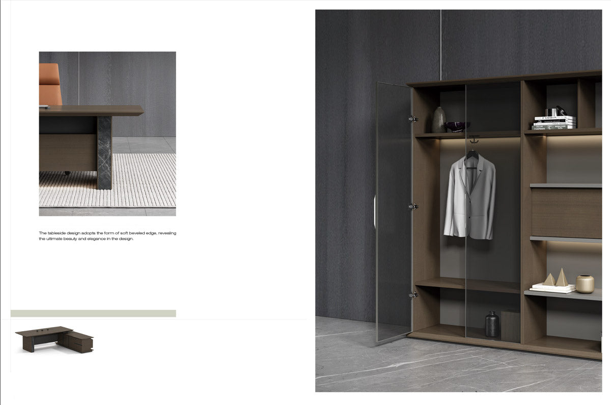 2.0m Executive desk matching 2.8m bookcase