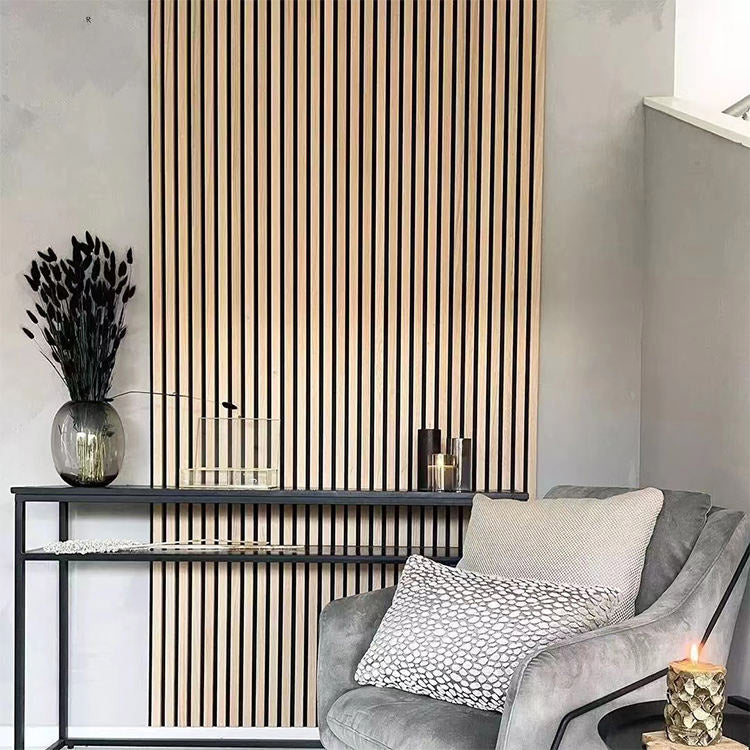 Flexible Acoustic Wood Slat Wall Panel Oak Veneer - 270cm