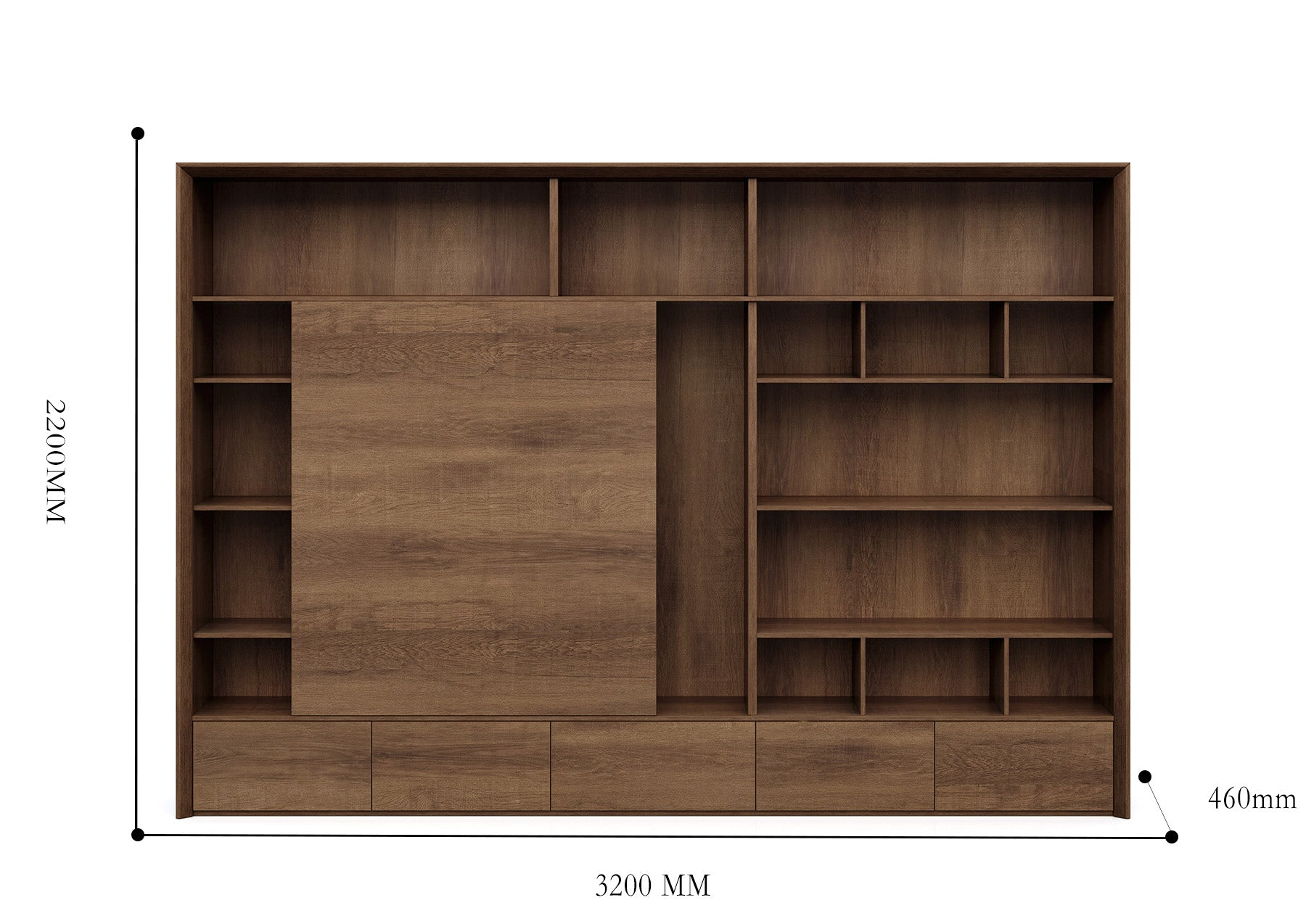 Dreasytech bookcase bookshelf cabinet 3.2m size