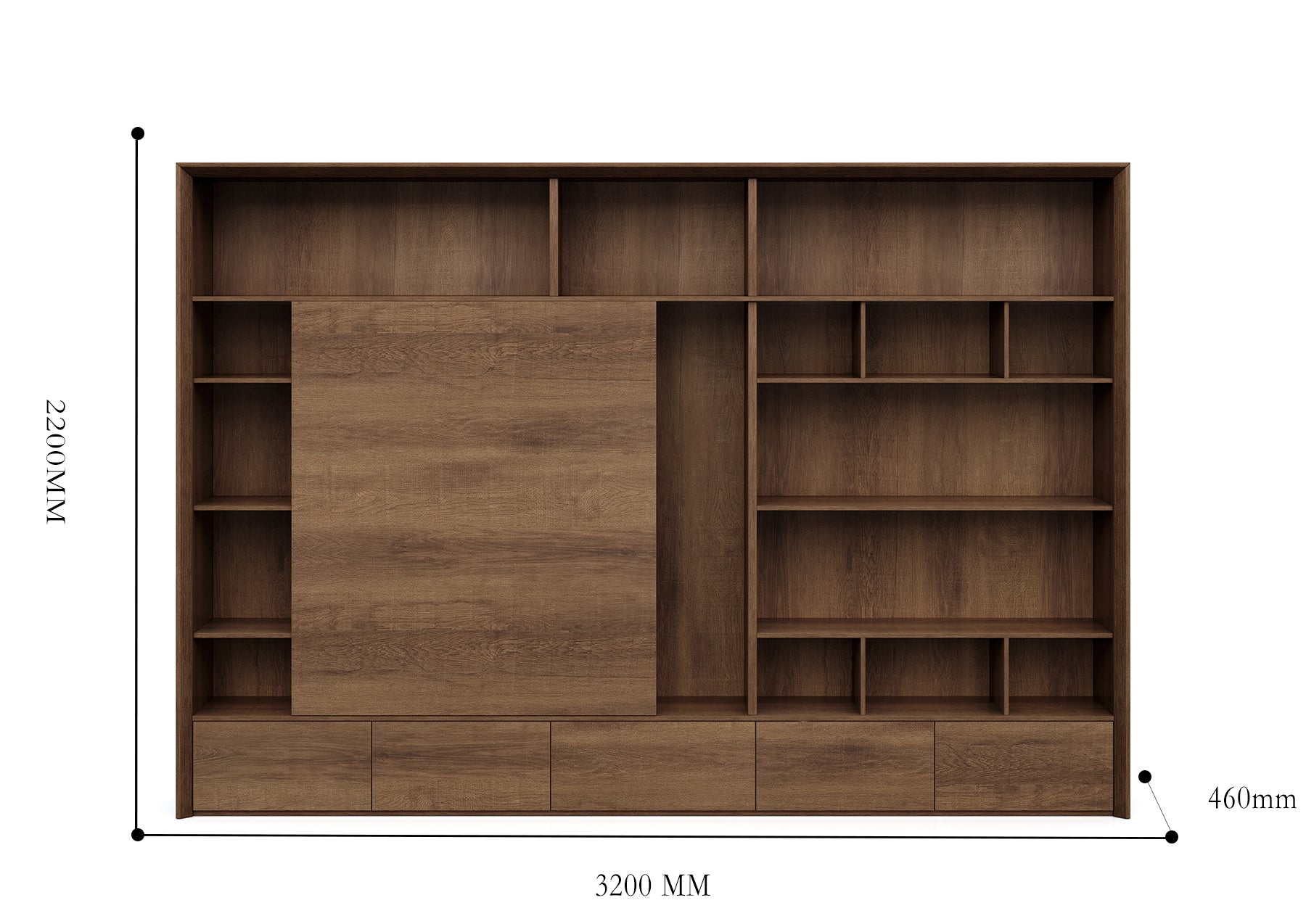 bookcase bookshelf cabinet 3.2m size