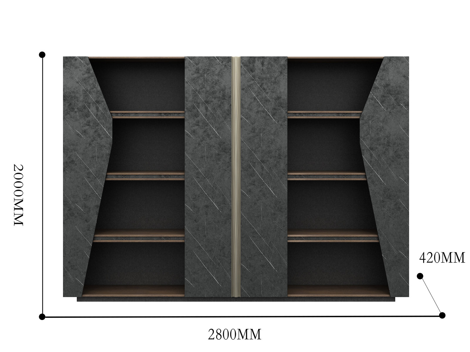 DreasyTech ALTON 2.8M Bookcase Display Filing 
                                                        Bookshelf Cabinet Shelf Unit