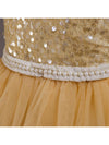 Elegant Girls Sequined Mesh Pleats Princess Puffy Dress