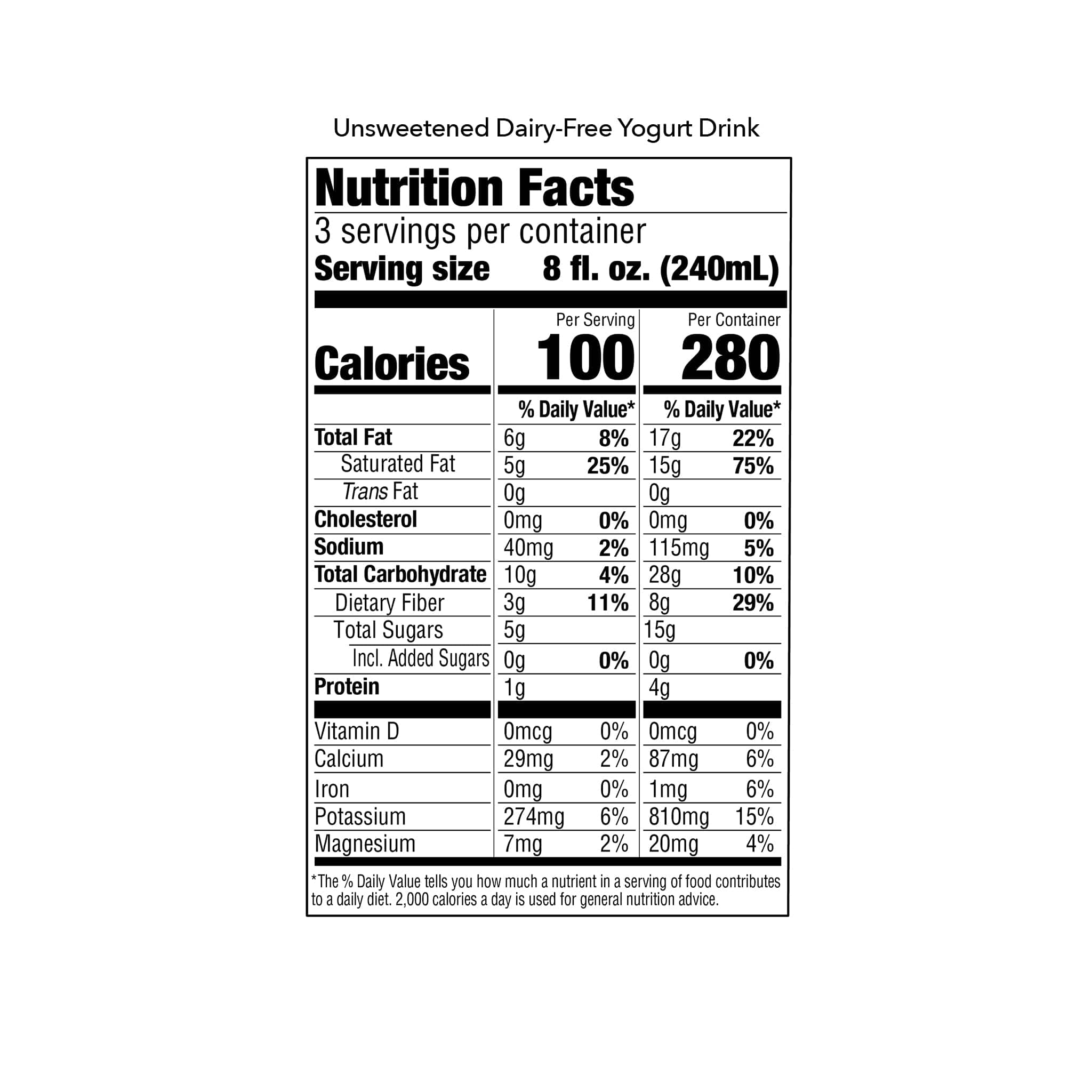 nutrition statement for harmless harvest coconut water