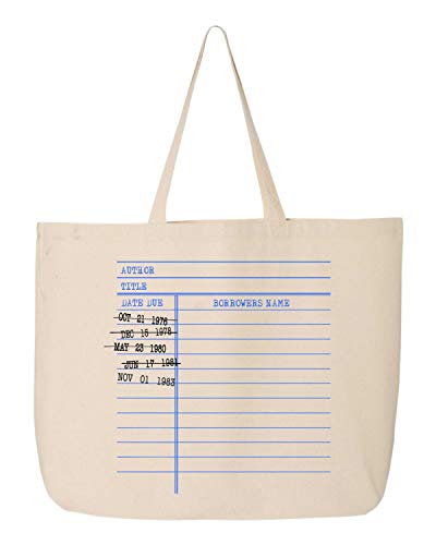 library tote bag, library return card value book bag