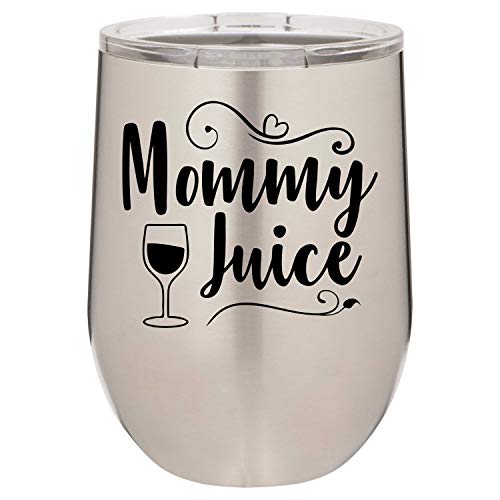 Mommy Juice Engraved Stainless Steel Wine Tumbler, Vacuum
