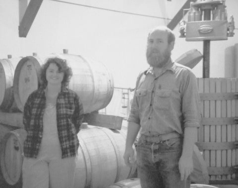 Judith Gannon and Bill Frick inside their winery.