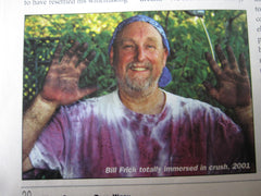 Bill Frick covered in purple wine stains.