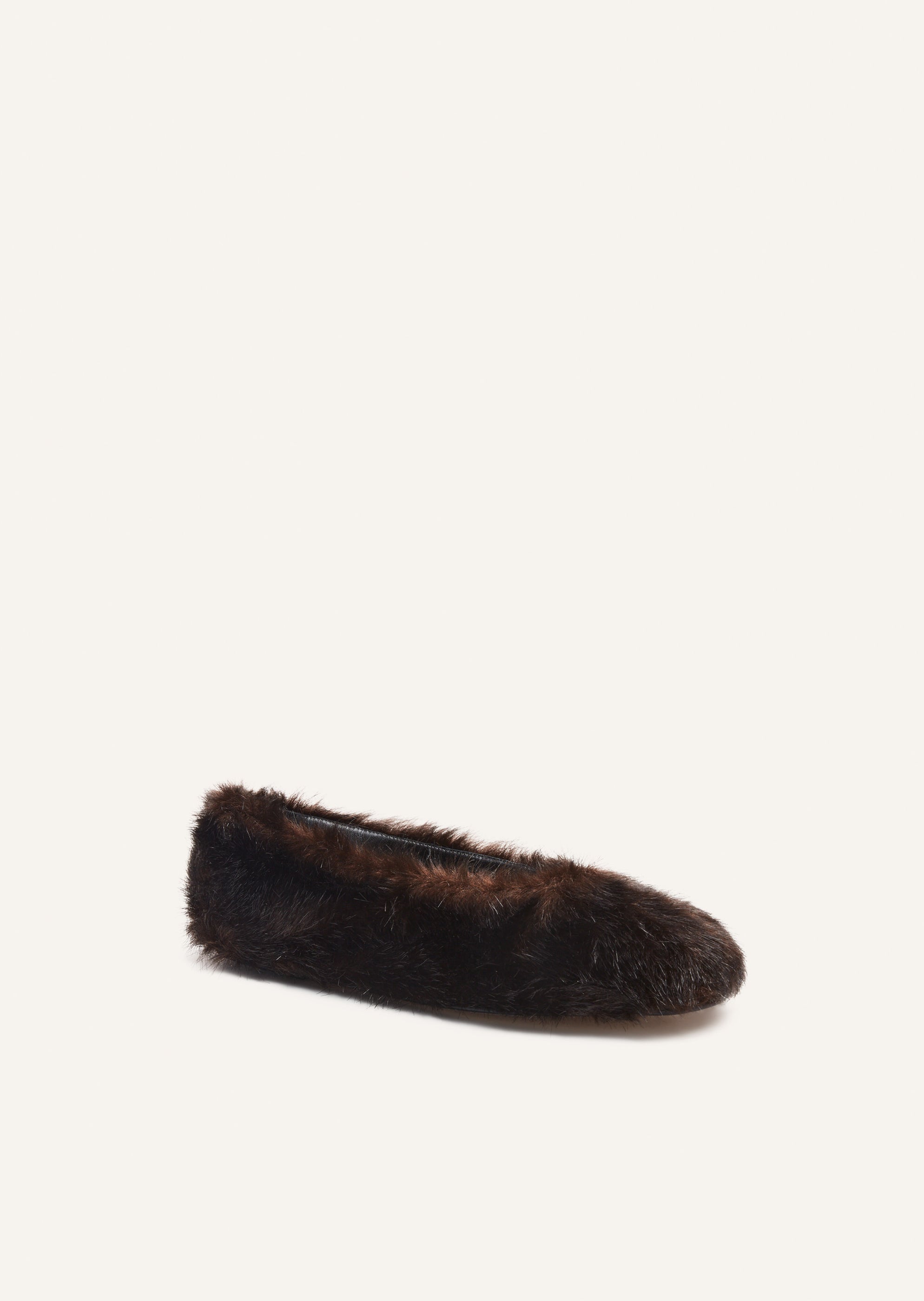 AW23 BALLET FLATS FAUX FUR BLACK