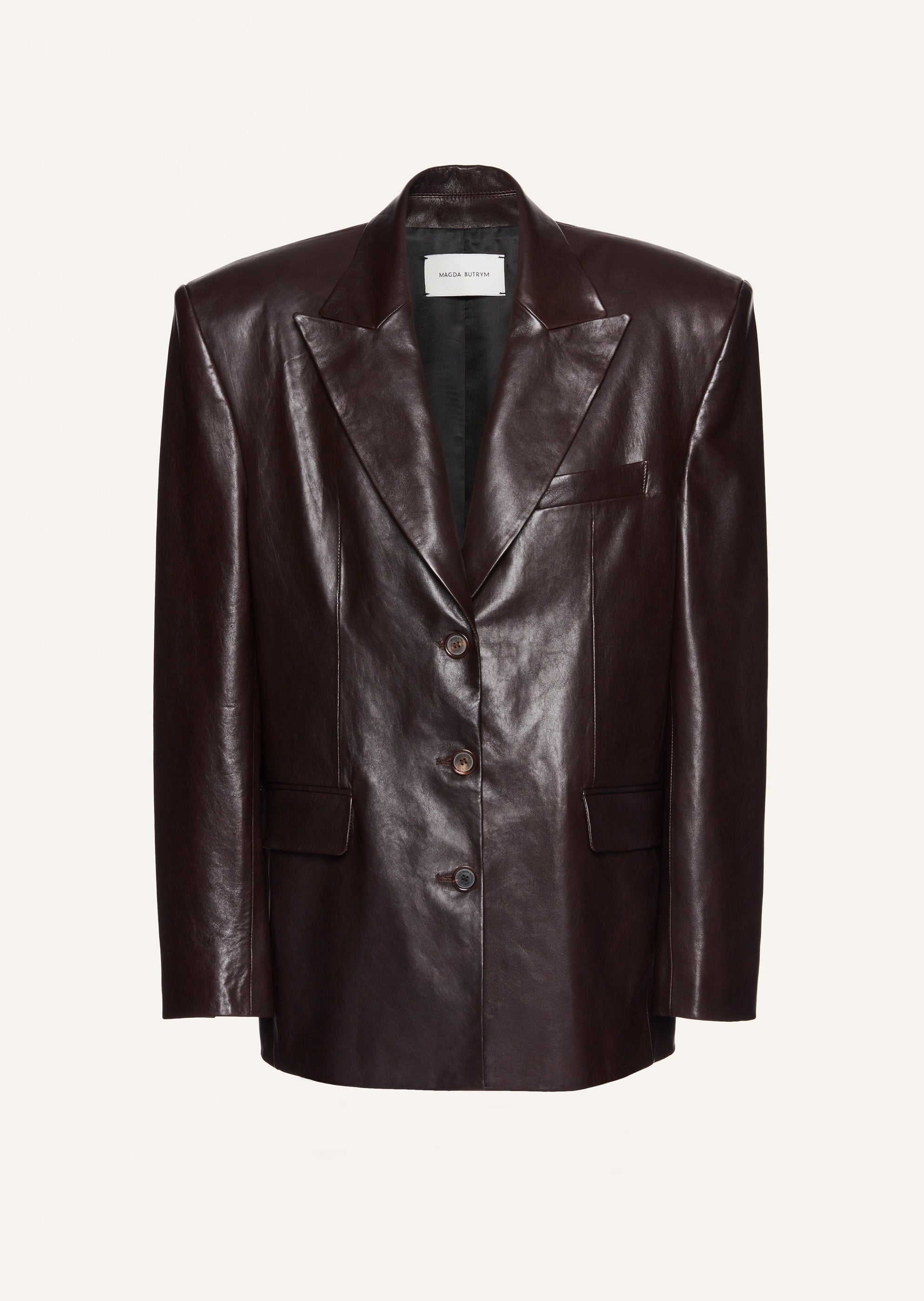 AW23 LEATHER 03 BLAZER BROWN