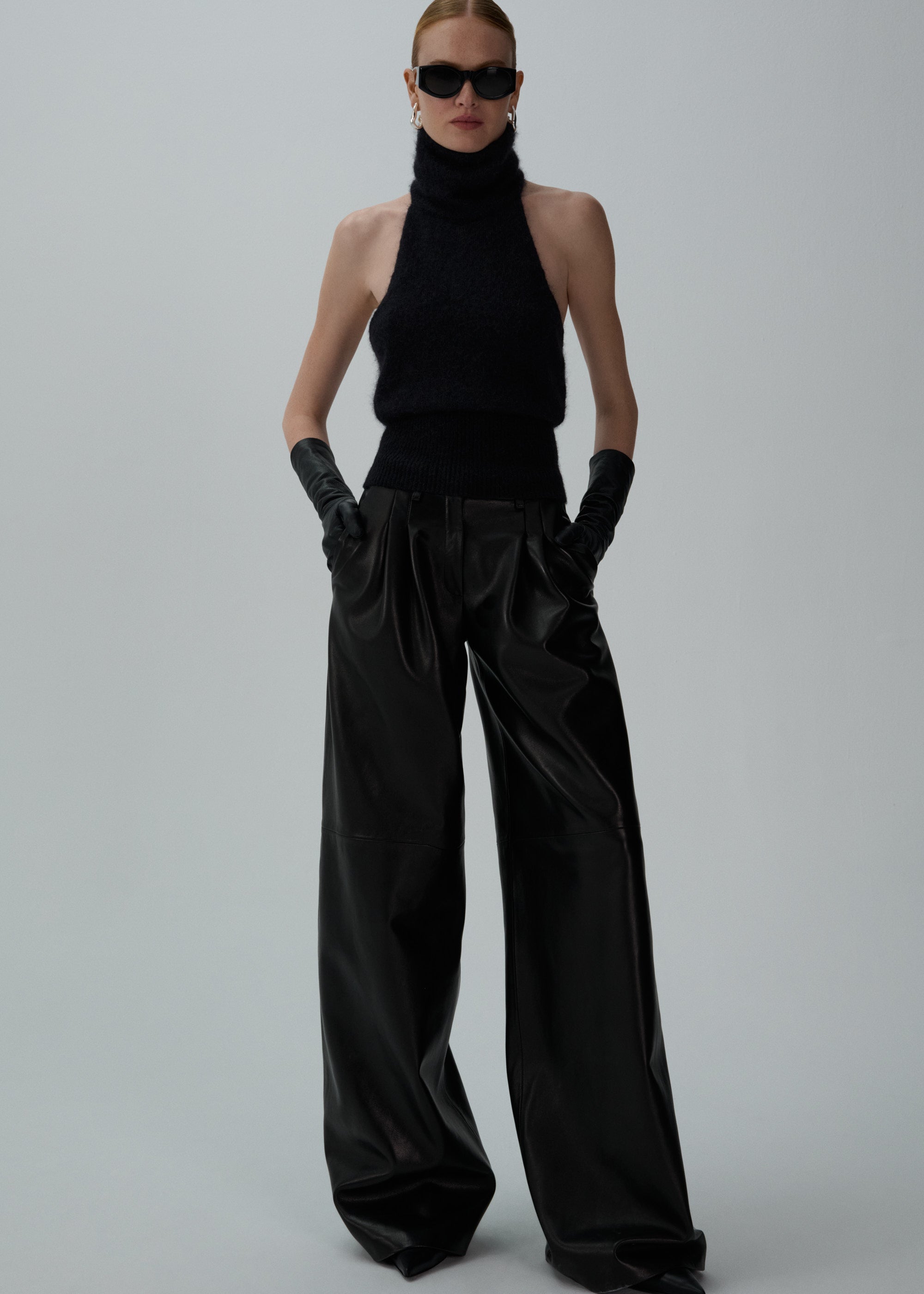 AW24 LEATHER 11 PANTS BLACK