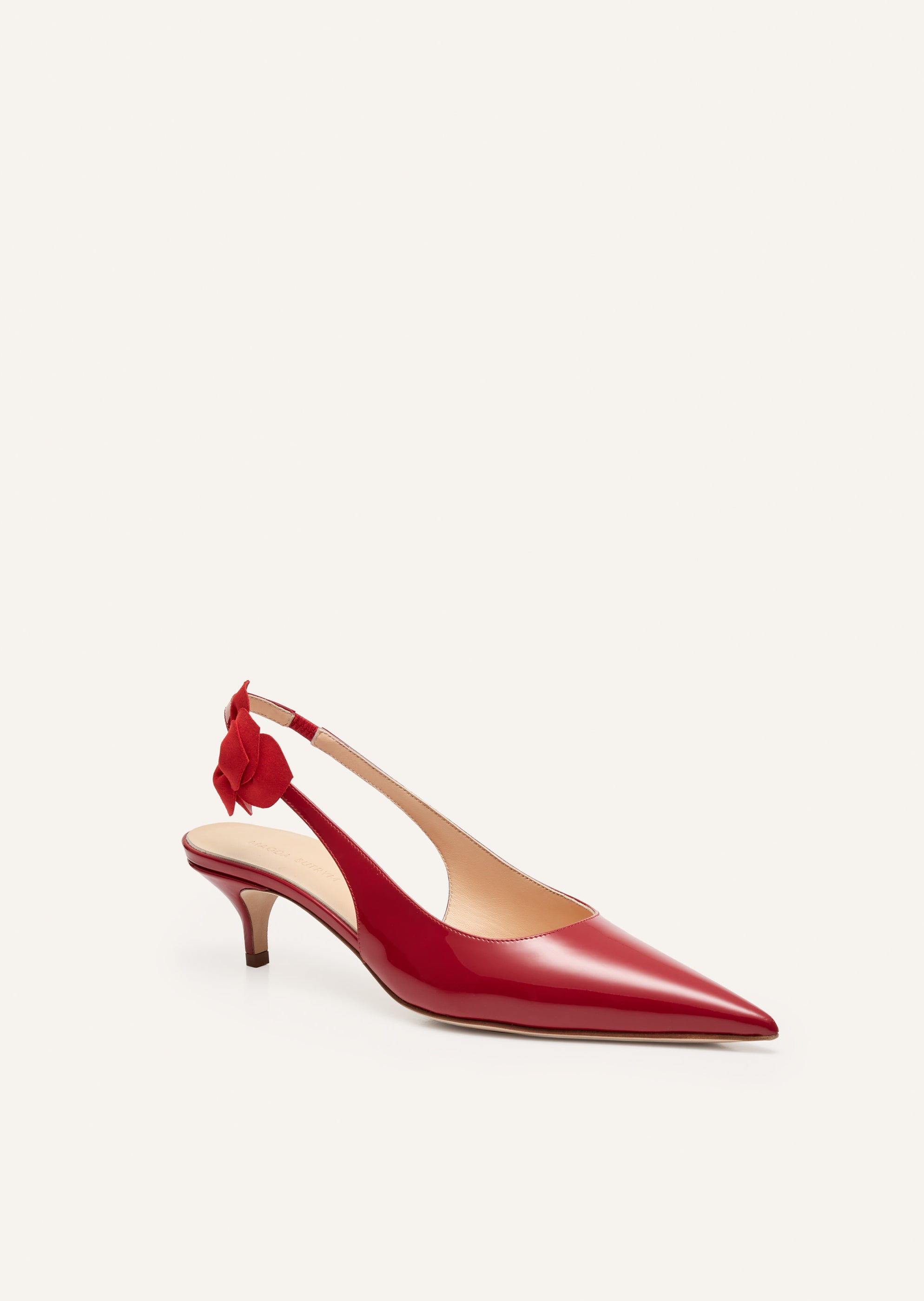 PF24 SLINGBACK KITTEN HEELS LEATHER RED