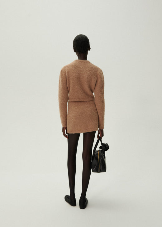 Mohair mini skirt in caramel | Magda Butrym