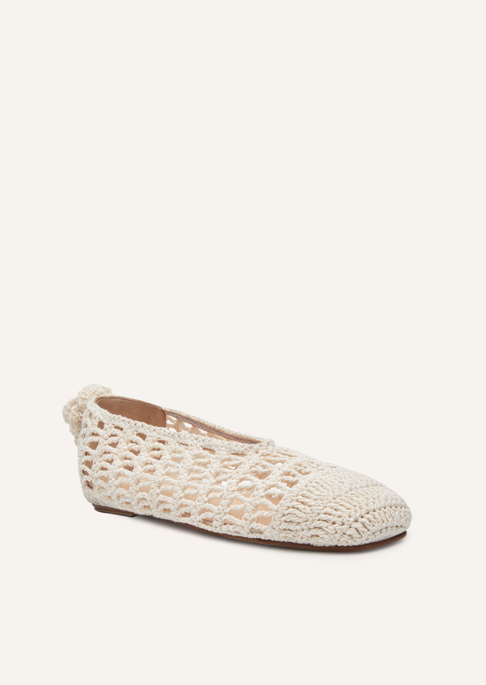 RE24 BALLET FLATS CROCHET CREAM