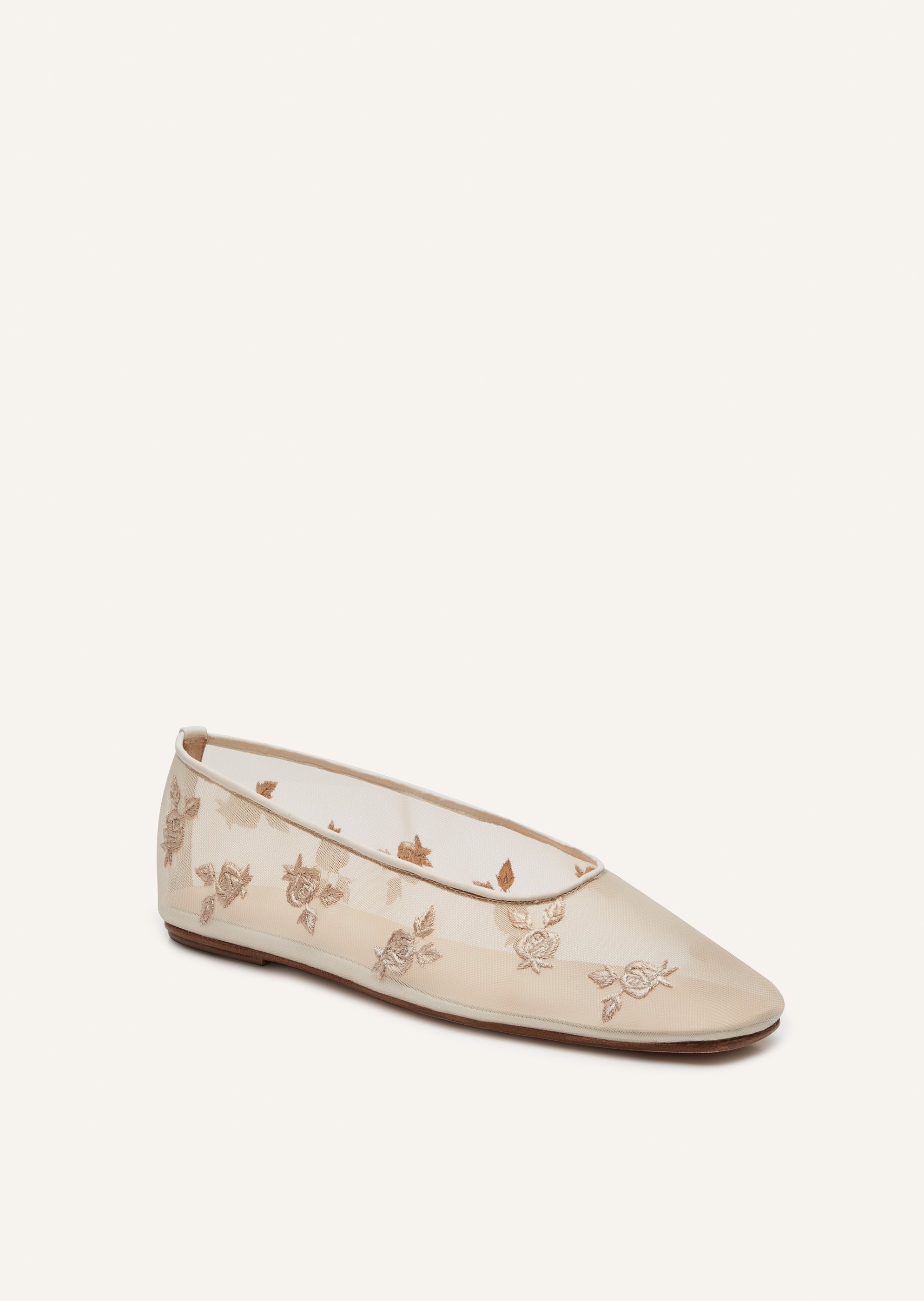 SS24 BALLET FLATS EMBROIDERY CREAM