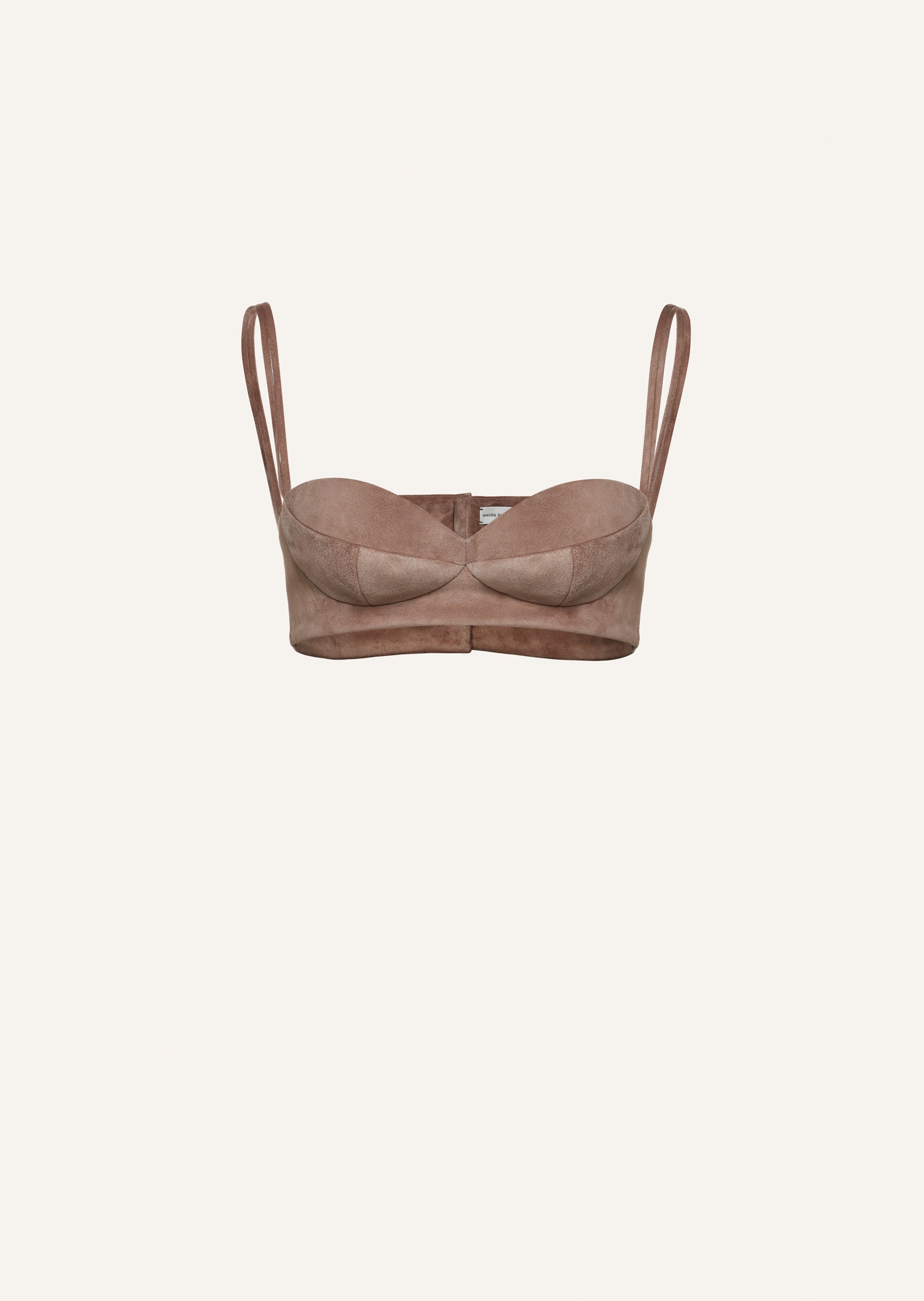 SS24 LEATHER 05 TOP BRA BROWN