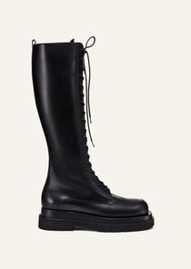 tall leather combat boots